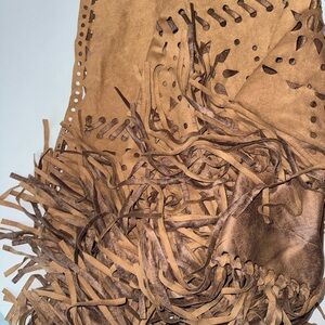 Gorgeous Fringed Suede Shawl